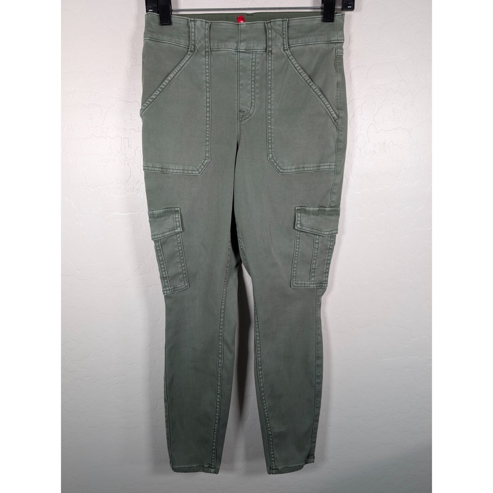 Spanx Pants Women Medium Twill Ankle Cargo Washed Green Pockets Stretch 20311Q